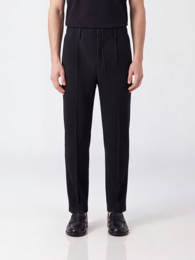 HOMME PLISSE' ISSEY MIYAKE Homme Plissé Issey Miyake Slim Fit Pleated Technical Fabric Trousers with Slit