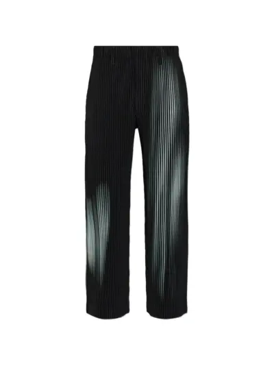 Homme Plissé Issey Miyake pleated graphic-print trousers - Black
