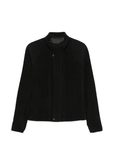 Homme Plissé Issey Miyake pleated high-neck jacket - Black
