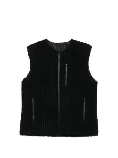 Homme Plissé Issey Miyake pleated zip-up gilet - Black