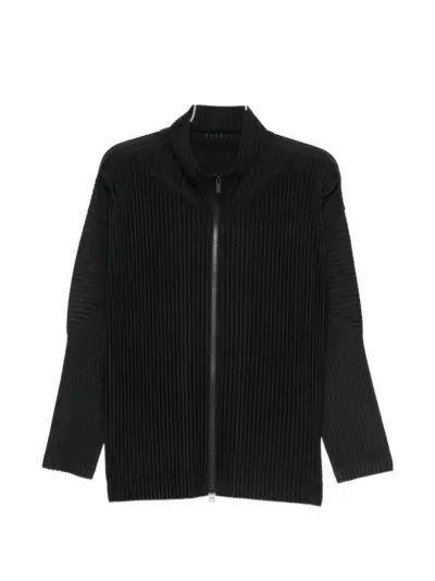 Homme Plissé Issey Miyake pleated zip-up jacket - Black