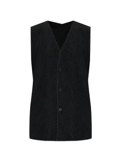 Homme Plissé Issey Miyake plissé-effect gilet jacket - Black
