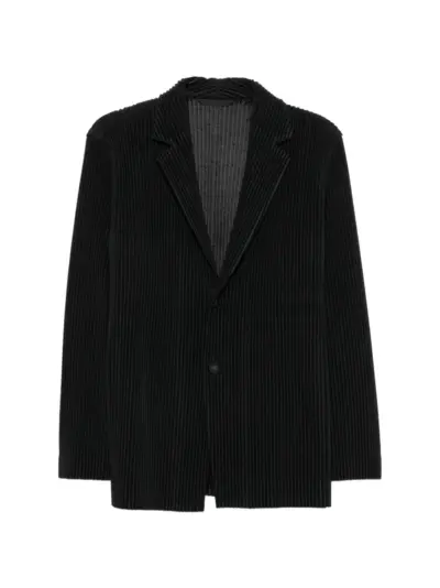 Homme Plissé Issey Miyake plissé-effect single-breasted jacket - Black