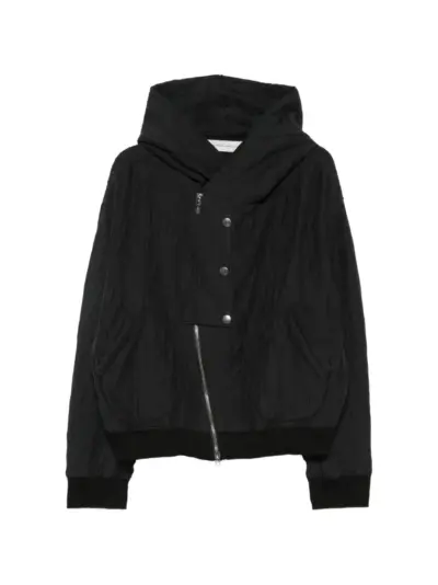 Individual Sentiments crinkled-finish hooded jacket - Black