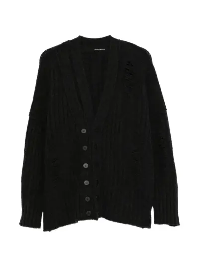 Isabel Benenato distressed double-breasted cardigan - Grey