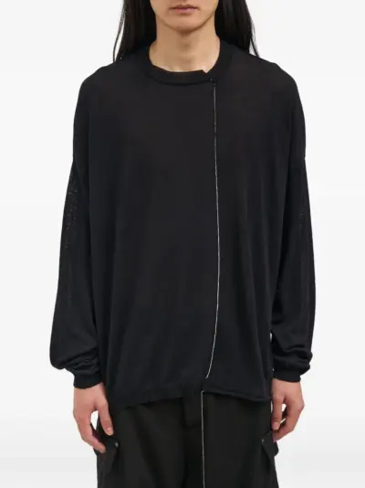 Isabel Benenato exposed-seam crew-neck sweater - Black