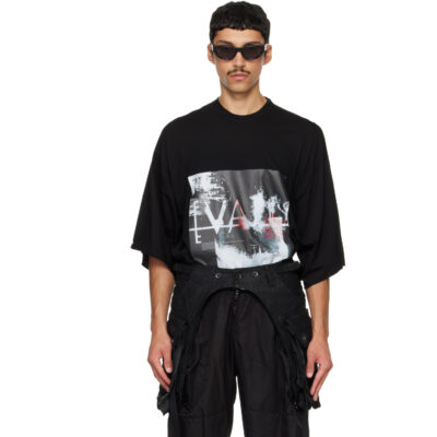 Julius Black Cotton Back Satin Cargo Belt Rig