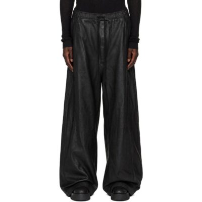 Julius Black Cotton Coated Sweatpants