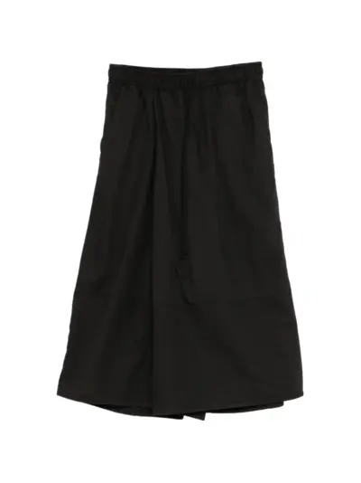 Julius drawstring wide-leg shorts - Black