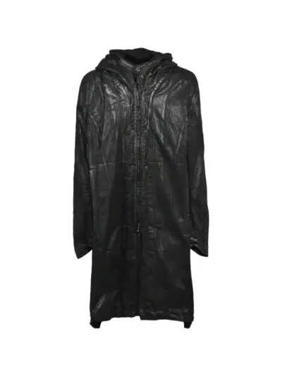 Julius waxed denim coat - Black