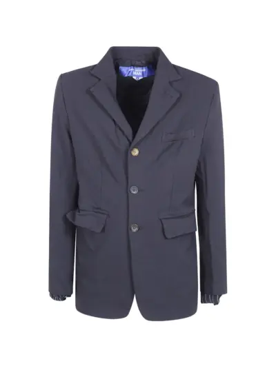 Junya Watanabe MAN herringbone-pattern single-breasted blazer - Black