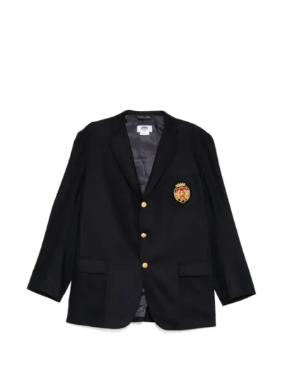Junya Watanabe MAN logo-embroidered blazer - Blue