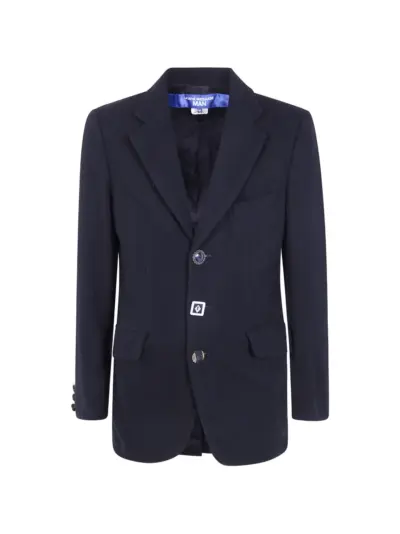 Junya Watanabe MAN mismatched-button blazer - Blue