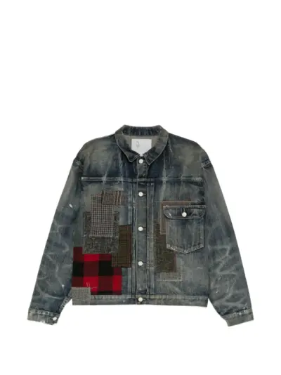 Junya Watanabe MAN patchwork denim jacket - Blue