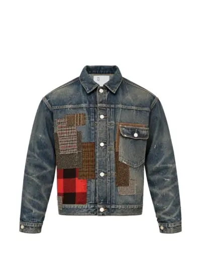 Junya Watanabe patchwork denim jacket - Blue