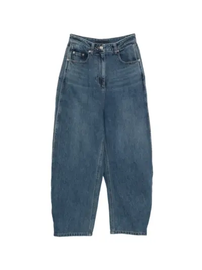Juun.J buckled-cuff barrel-leg jeans - Blue