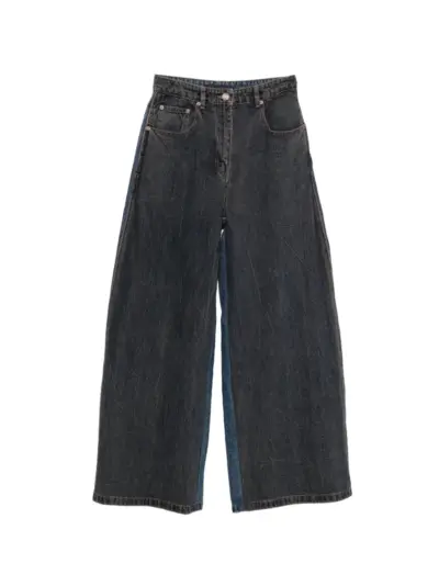 Juun.J panelled wide-leg jeans - Grey