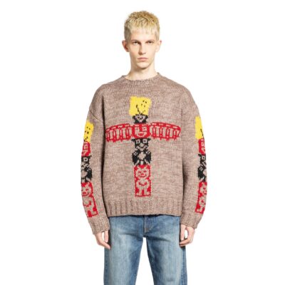 KAPITAL Hans Knit Peckish Totem Pole Cowichan Sweater