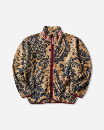 KAPITAL Men s Damask Fleece Zip Jacket (Virgin Mary) Beige