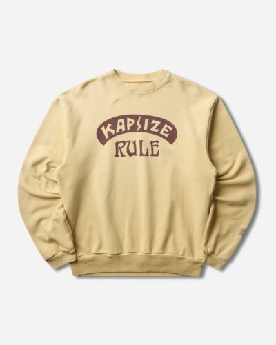 KAPITAL Men s SWT Knit Crewneck Sweatshirt (Kapsize Rule) Light Yellow