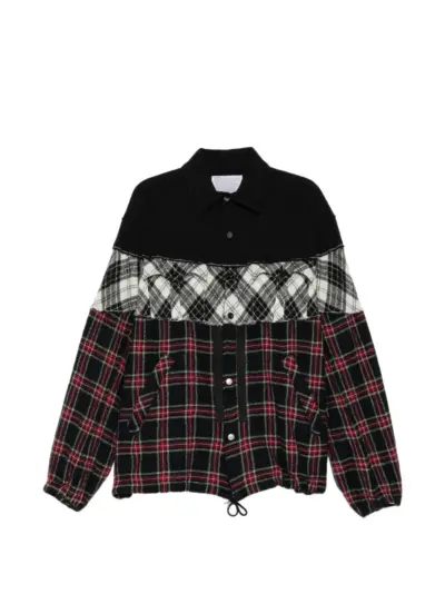 Kolor patchwork shirt jacket - Black