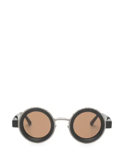 Kuboraum round-frame textured sunglasses - Grey