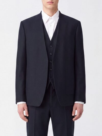 MAISON MARGIELA Open-Front Single-Breasted Blazer in Pure Virgin Wool