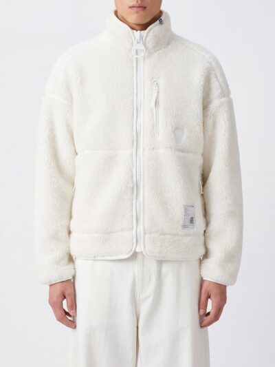 MAISON MIHARA YASUHIRO Fleece Jacket with High Neck and Embroidered Logo