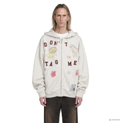 MIHARA YASUHIRO Kids Doodle Zip-Up Hoodie