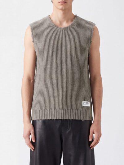 MM6 MAISON MARGIELA Distressed-Effect Wool-Blend Knitted Vest