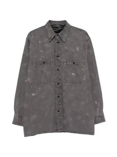 MM6 Maison Margiela distressed denim jacket - Grey