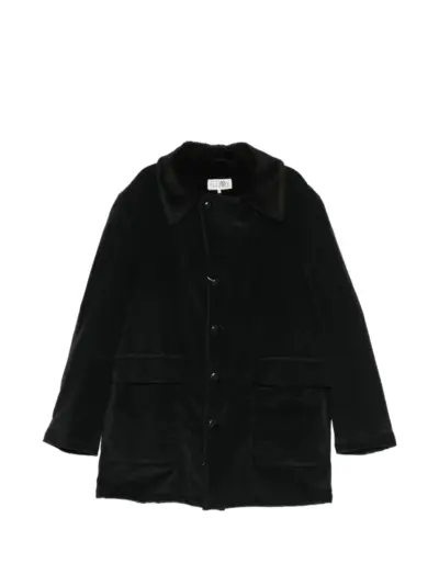 MM6 Maison Margiela shearling-collar coat - Black