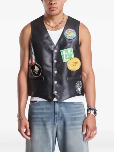 MM6 Maison Margiela sticker-patch gilet - Black