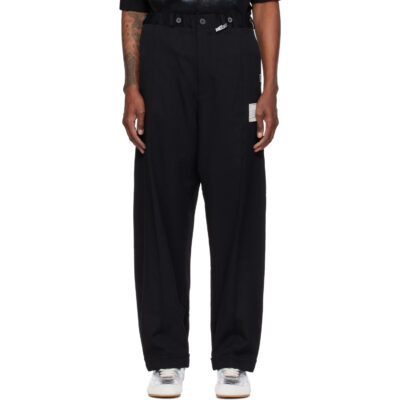 Maison MIHARA YASUHIRO Black Easy Slack Trousers