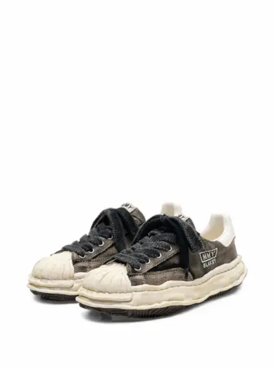 Maison MIHARA YASUHIRO Blakey bleached-canvas sneakers - Black