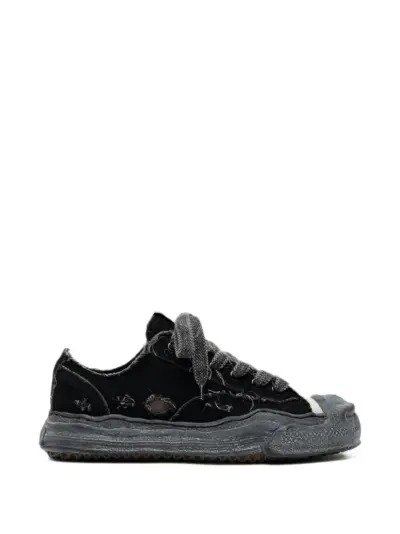 Maison MIHARA YASUHIRO "Hank" OG sole shrink leather low-top sneakers - Black