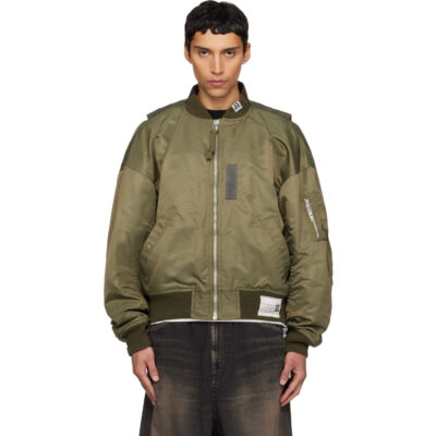 Maison MIHARA YASUHIRO Khaki Vest Combined Flight Bomber Jacket