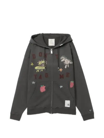 Maison MIHARA YASUHIRO Kids Doodle printed zip-up hoodie - Grey