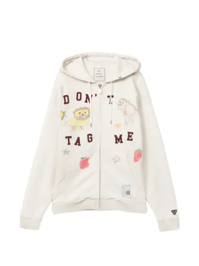 Maison MIHARA YASUHIRO Kids Doodle zip-up hoodie - Neutrals