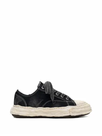 Maison MIHARA YASUHIRO "Peterson23" OG sole bleached canvas low-top sneakers - Black