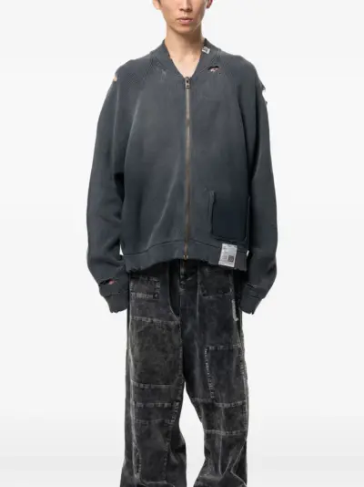 Maison MIHARA YASUHIRO Sun Faded Like knit cardigan - Grey