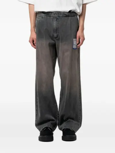 Maison MIHARA YASUHIRO Sun faded like herringbone wide pants - Grey