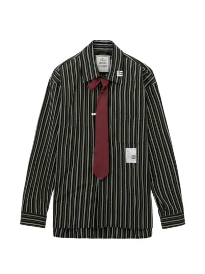 Maison MIHARA YASUHIRO attached tie long-sleeve shirt - Black
