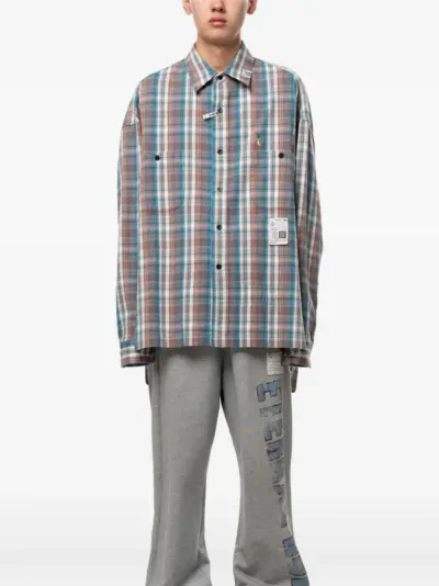 Maison MIHARA YASUHIRO check long sleeve shirt - Blue