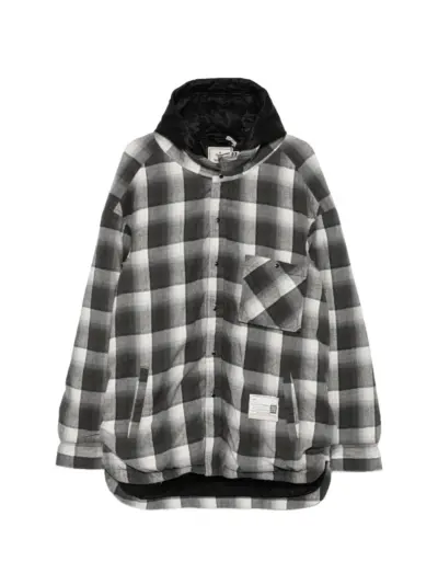 Maison MIHARA YASUHIRO check-pattern hooded jacket - Black