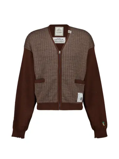 Maison MIHARA YASUHIRO distressed knit cardigan - Brown