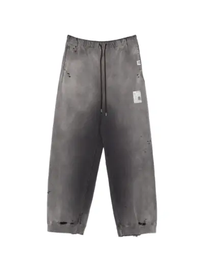 Maison MIHARA YASUHIRO distressed logo-print track pants - Grey