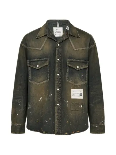 Maison MIHARA YASUHIRO flatted-collar denim shirt - Blue