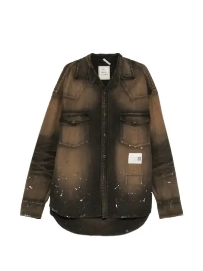 Maison MIHARA YASUHIRO flatted collar denim shirt - Brown