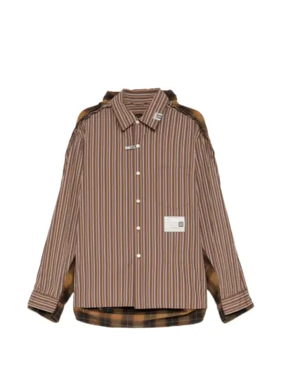 Maison MIHARA YASUHIRO front back docking long sleeve shirt - Brown